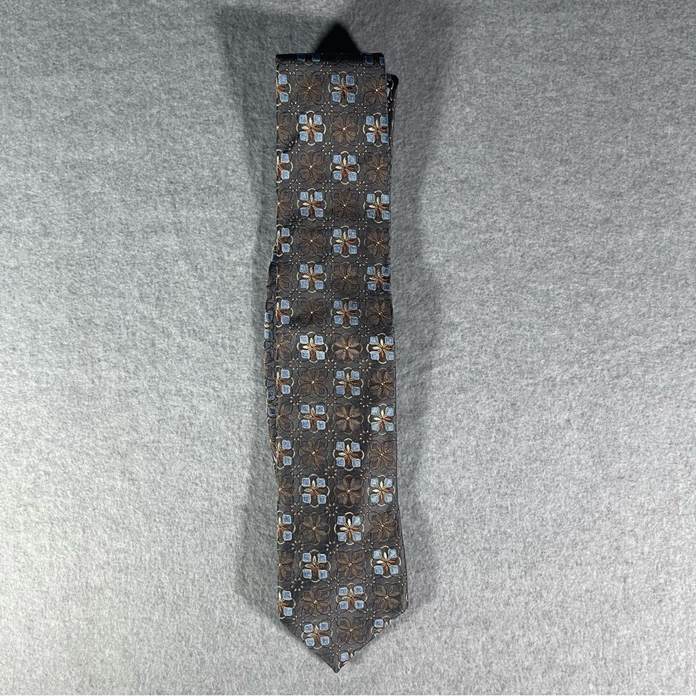 Ermenegildo Zegna Silk Men’s Multi Color Tie In Brown With Flower Prints